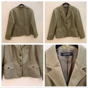 Kasper Womens Blazer Jacket Brown Sz 16